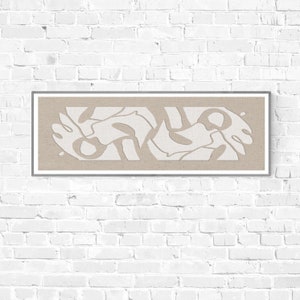 Long narrow printable wall art in beige; Wide, horizontal; modern; 36x12