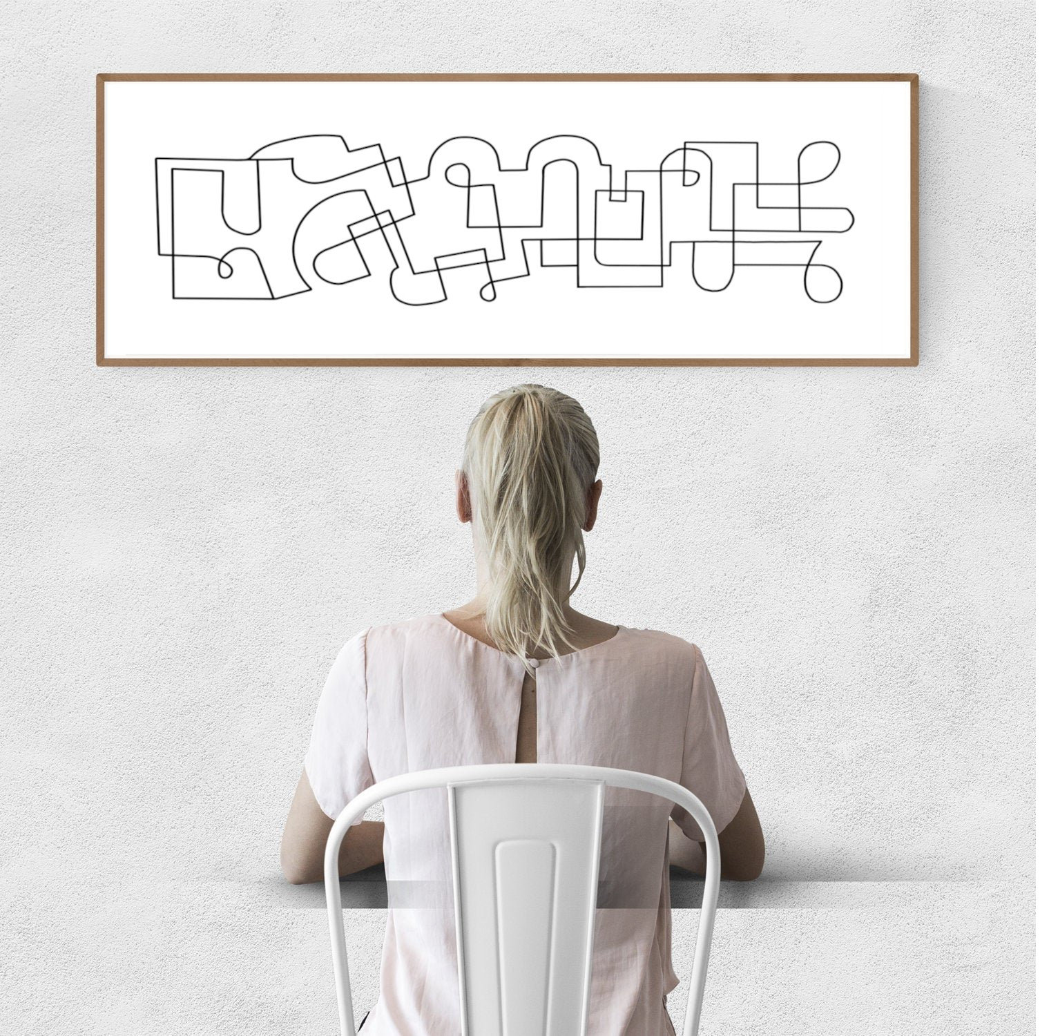 Printable, Long Narrow Wall Art in Black and White Horizontal Wall Art