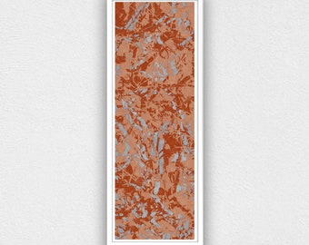 Long narrow printable wall art in earth tones; Wide horizontal wall art, abstract, modern; 36x12