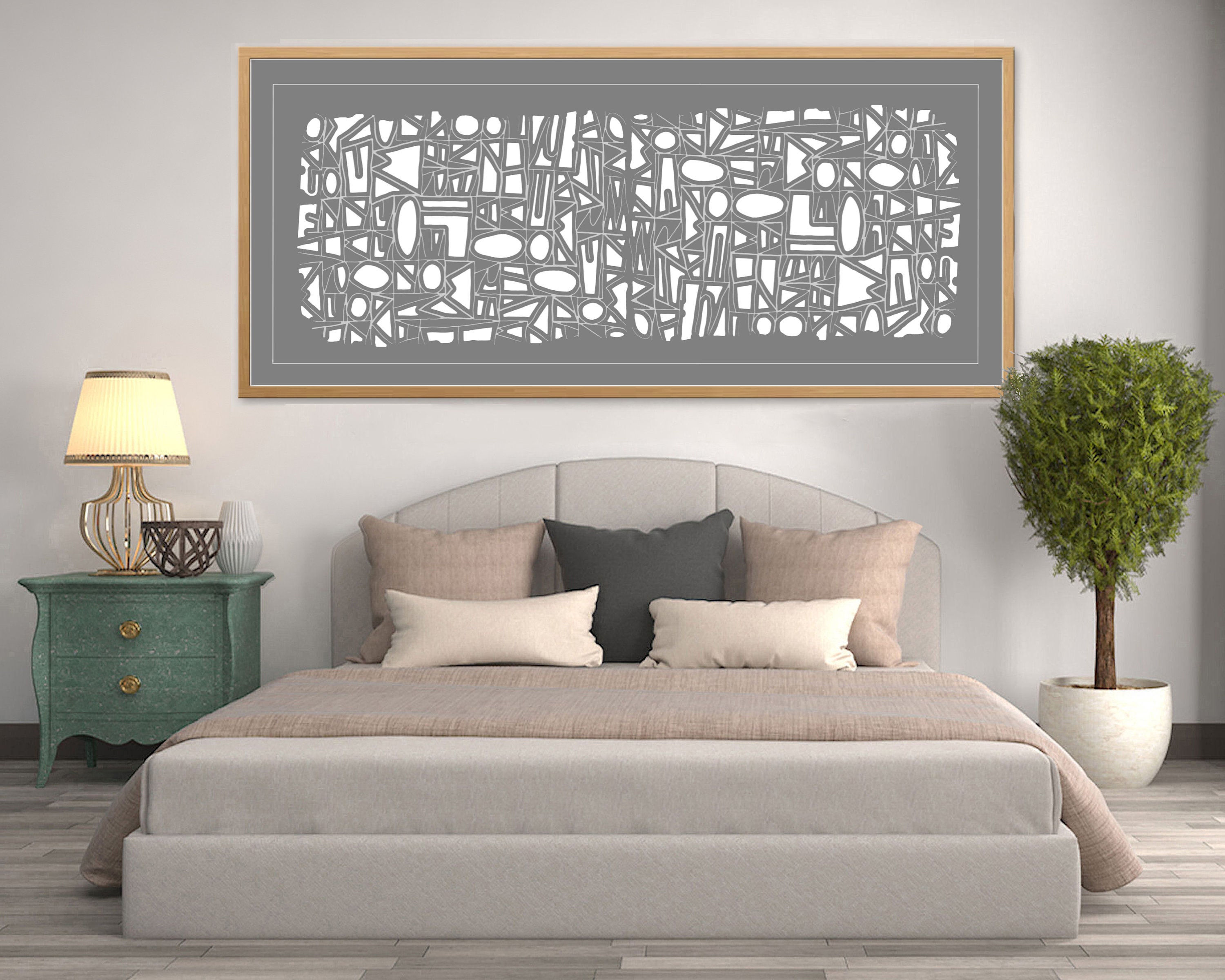 Extra Large 20x60 Wall Art Long Narrow Vertical Grey Etsy