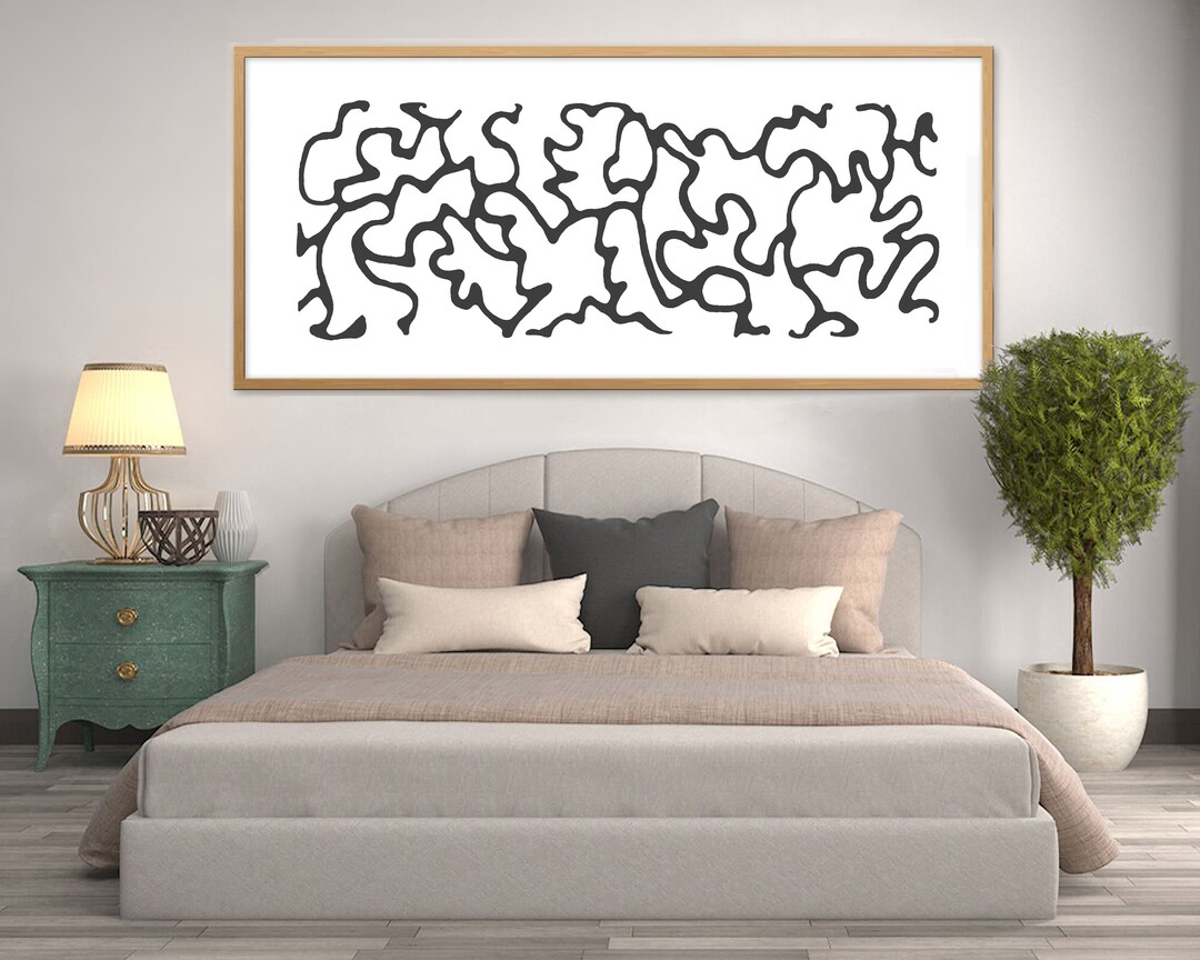 Long Narrow / Tall Thin Wall Art in Black and White Printable Etsy