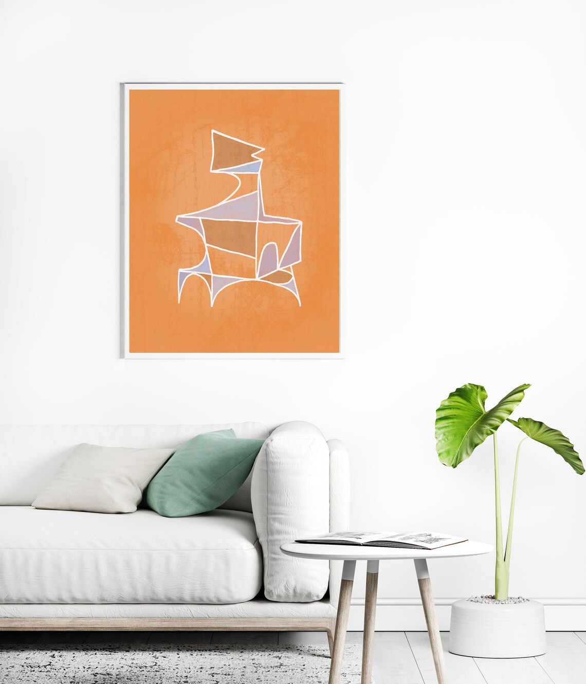 Orange abstract wall art burnt orange wall art modern Etsy
