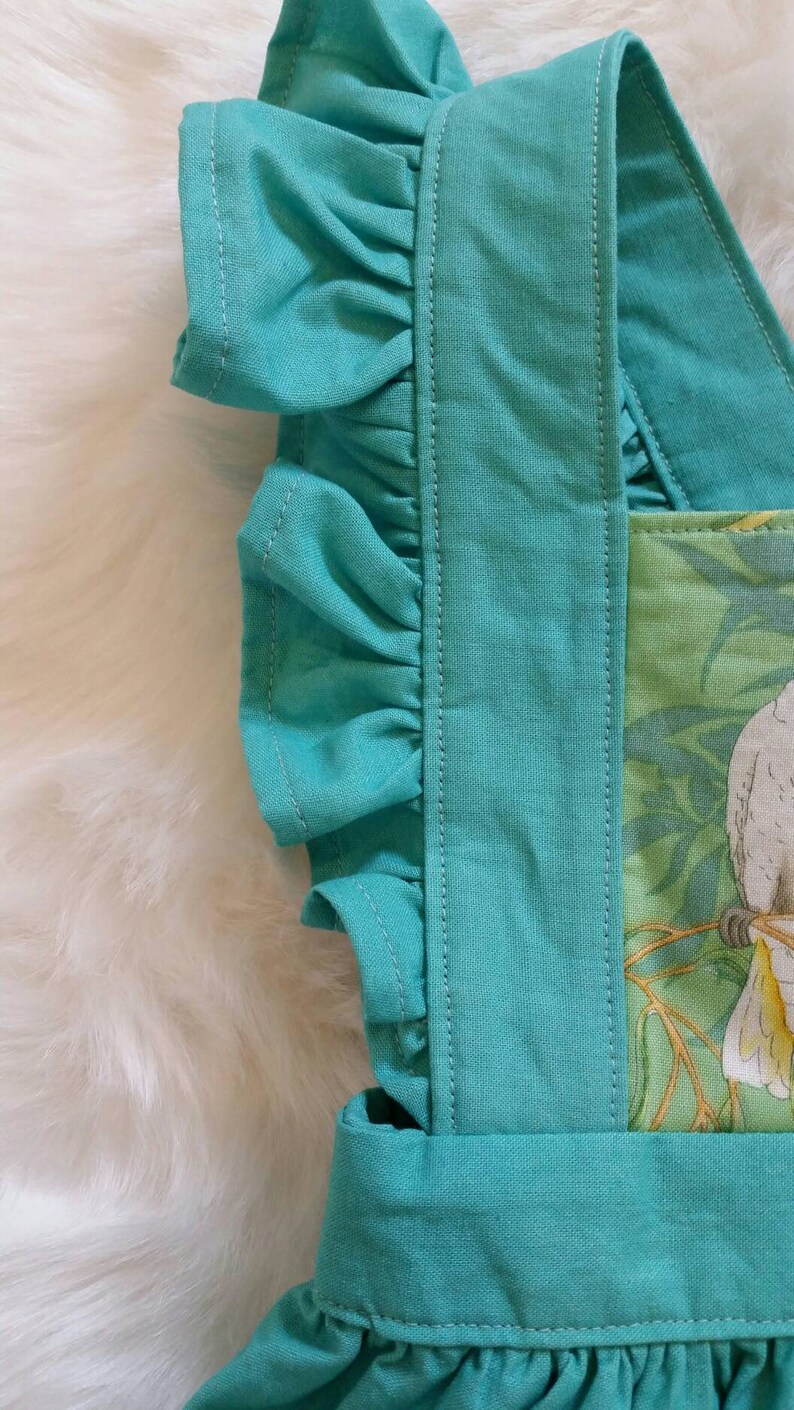 girls pinafore cockies children/'s clothing Australiana Australian handmade Cockatoos pinny ~ size 1