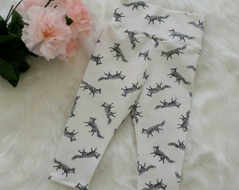 Little foxes leggings, unisex, knit, 0-3 months, Australian handmade