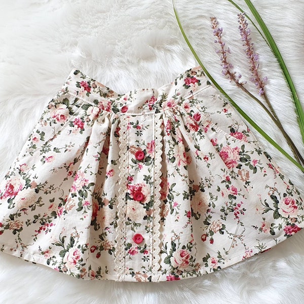 Pretty floral skirt size 1, cotton, Australian handmade