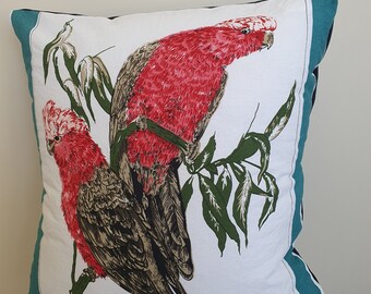 Gallahs cushion cover, home decor, upcycled, throw pillow cover, handmade, Australian handmade
