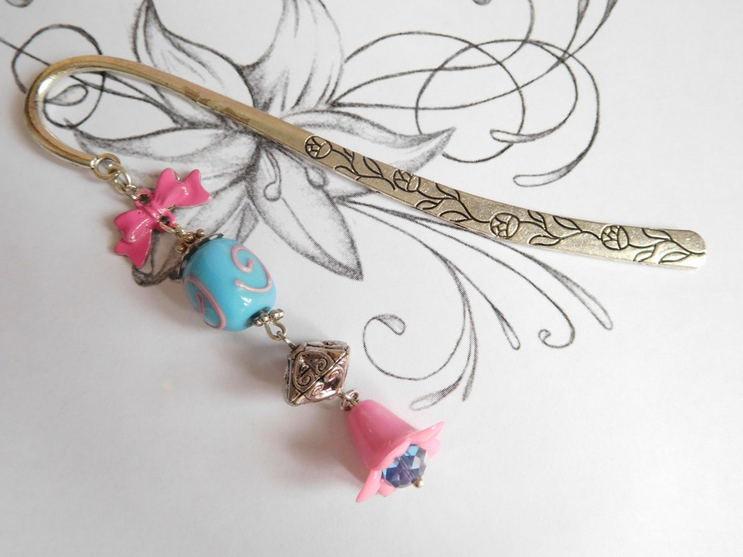 Metal Bookmarks Small Flower Metal Bookmark Jewelry Etsy