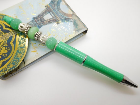 Fancy Ballpoint Pen, Green Ballpoint Pen, Pearl Pen, Women's Gift,  Personalized Pen, Personalized Pen, Jewel Writing Pen 