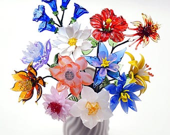 Flor de cristal del mes de nacimiento, ramo de flores de nacimiento, regalo de aniversario y cumpleaños, regalo de boda, regalo de cumpleaños para ella, regalo personalizado para ella.