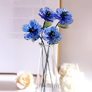 Glass Flowers, Handmade Glass Birth Month Flowers Bouquet, Glass Birth Flower, Birthflower Gift for Her, Birthday Gift for Mom, Home Decor