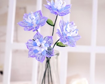 Glass Birth Month Flower, Birth Flowers Bouquet, Anniversary & Birthday Gift, Wedding Gift Valentine's Day gift, Personalized Gift for Her