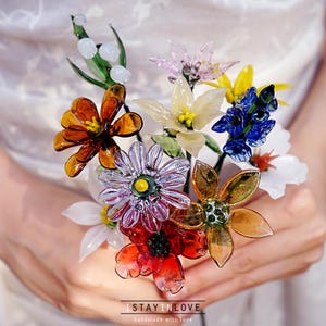 Handgefertigte Glas Geburtsmonat Blume, Geburts Blumenstrauß, Wohnkultur, Geburtstagsgedenkgeschenke, Lehrer 'Tagesgeschenk, Geschenk für Mama Freunde