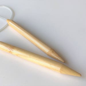 Wooden circular knitting needles, Large US size 35 20mm us35, 20 mm, Handmade for chunky yarn image 8