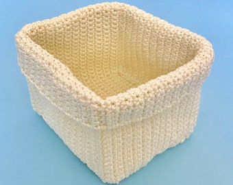 Padrão de cesta de crochê quadrada Padrão de cesta de crochê faça você mesmo Cesta de crochê faça você mesmo Tigela de crochê Padrões de cesta de crochê Cesta de armazenamento