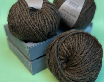 Chunky yarn brown Super chunky merino wool Bulky yarn weight # 6 Super bulky pure wool Brown merino col.5246