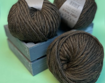 Chunky yarn brown Super chunky merino wool Bulky yarn weight # 6 Super bulky pure wool Brown merino col.5246