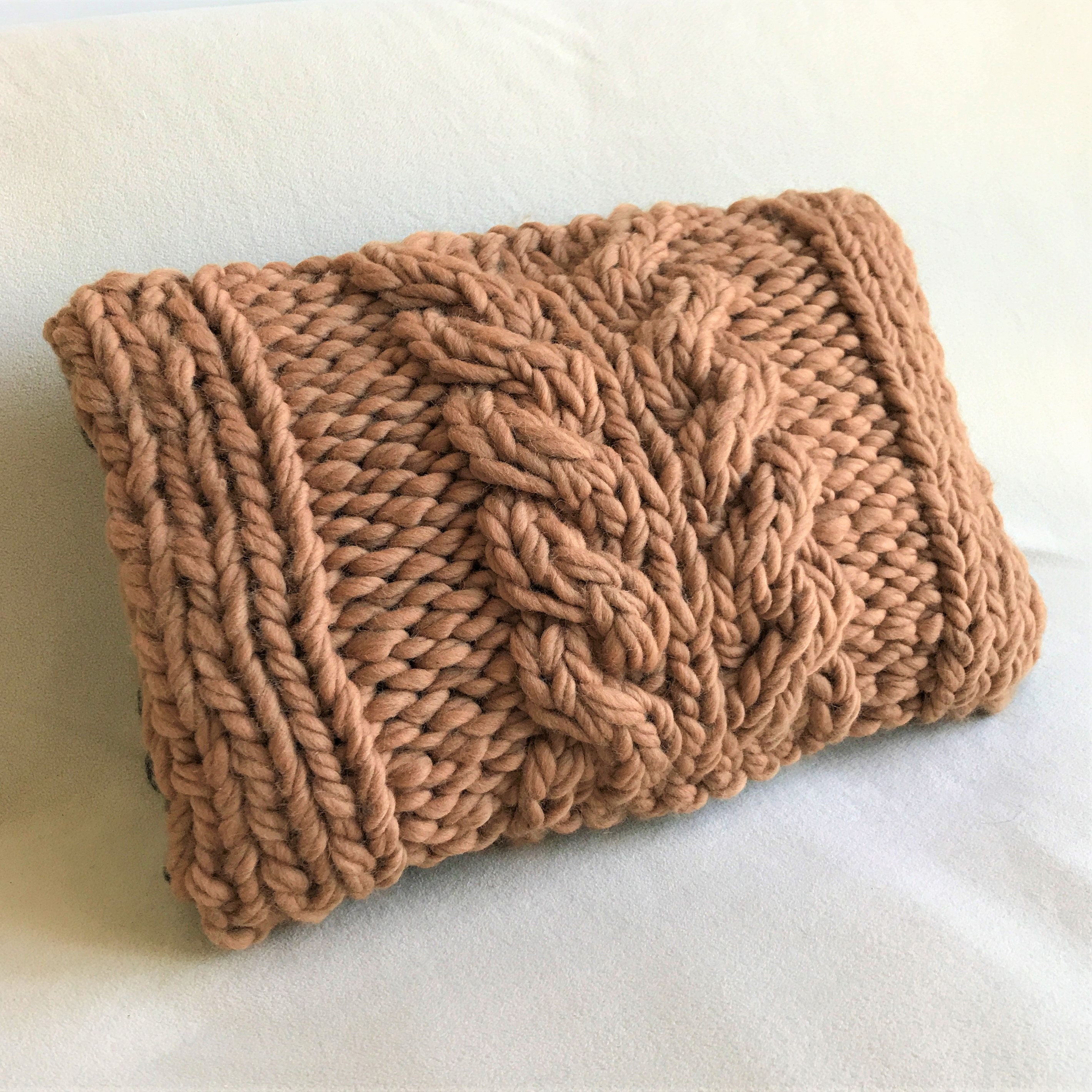 Cable Knit Pillow Pattern Chunky Knitting Pattern Wool Cushion Etsy