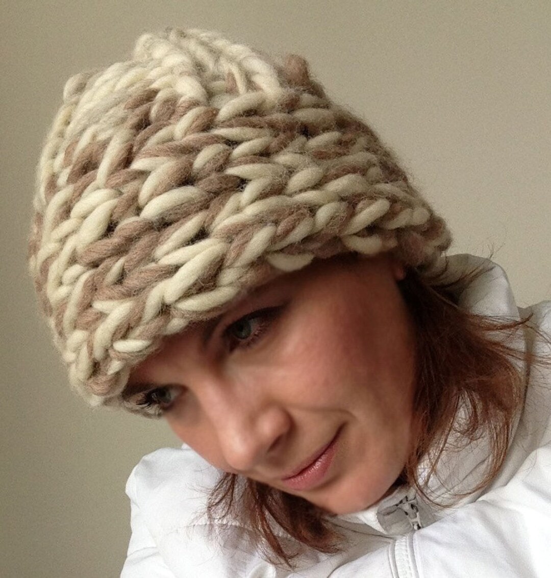 Chunky Beanie Super Chunky Knit Hat Bulky Merino Wool Cap Etsy