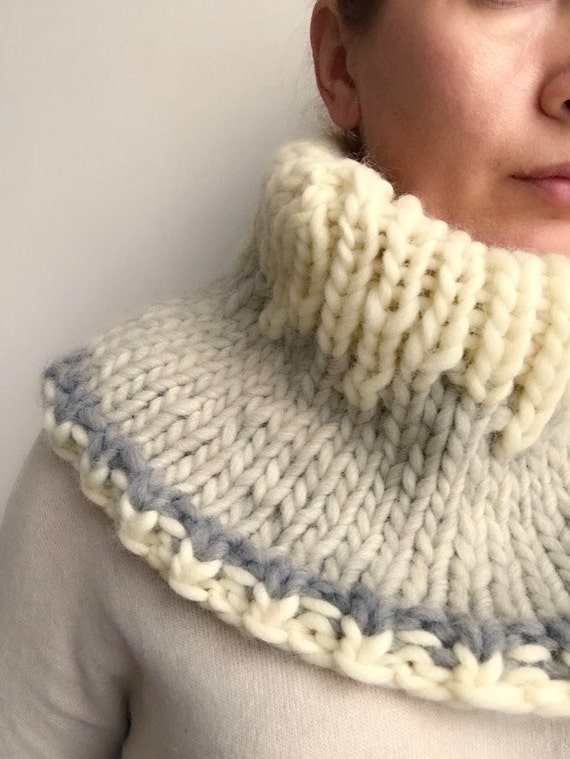 Chunky Knit Scarf - Chunky Knit Cowl, Chunky Wool Scarf, Chunky Wool Cowl, Chunky Cowl Scarf, Wool Knitted Scarf, Knit Tube Scarf, Knit Cowl