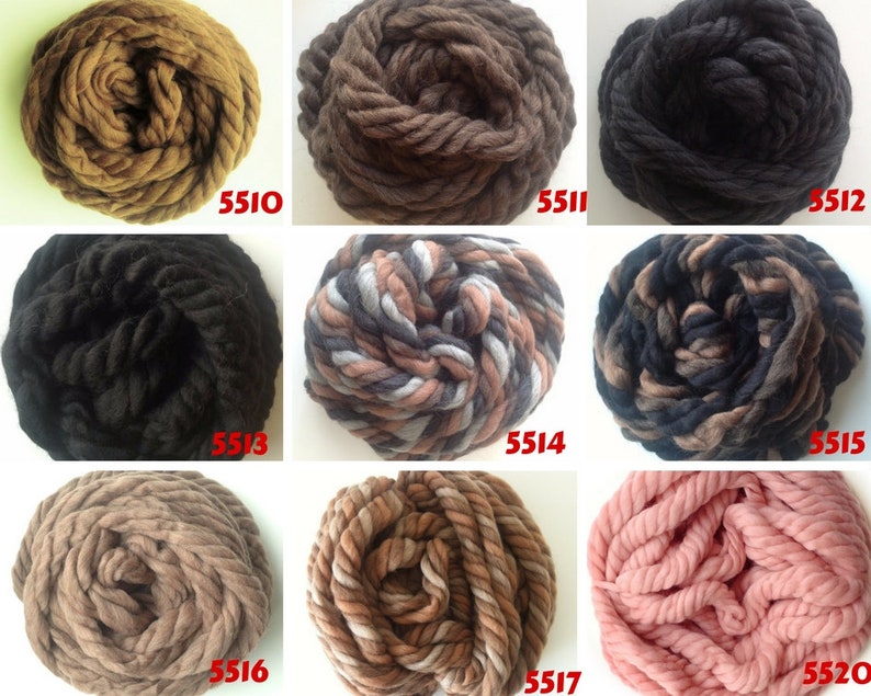 Chunky blanket yarn Jumbo yarn Giant wool merino for arm knitting Beige oatmeal col.5507 image 10