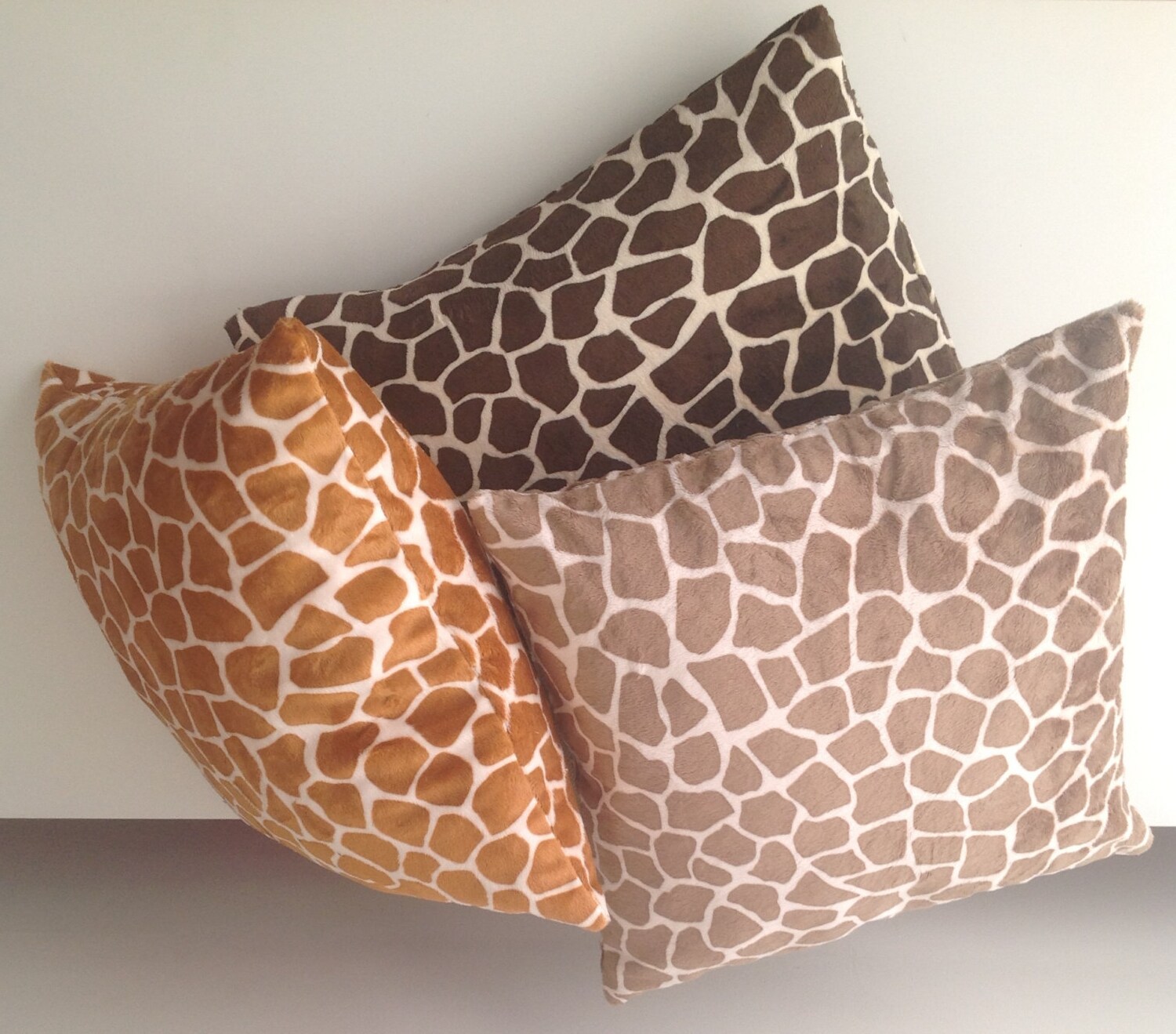 Giraffe Print Throw Pillow Set Safari Style Home Decor African Etsy