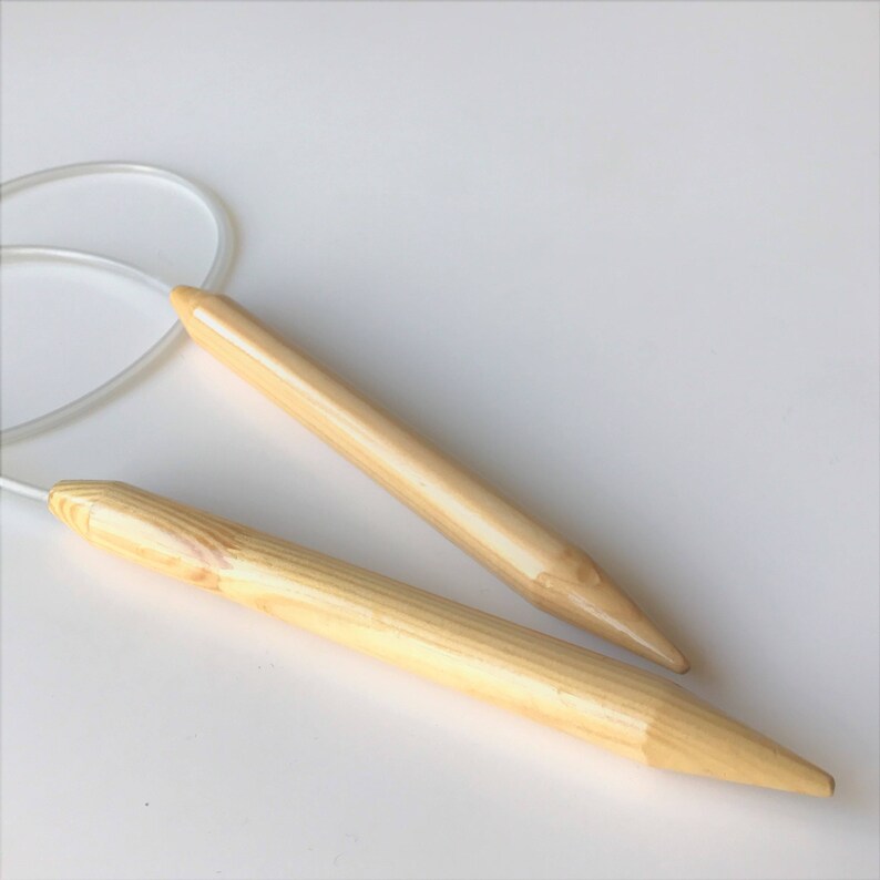 Wooden circular knitting needles, Large US size 35 20mm us35, 20 mm, Handmade for chunky yarn image 8