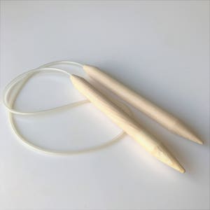 Wooden circular knitting needles, Large US size 35 20mm us35, 20 mm, Handmade for chunky yarn image 1
