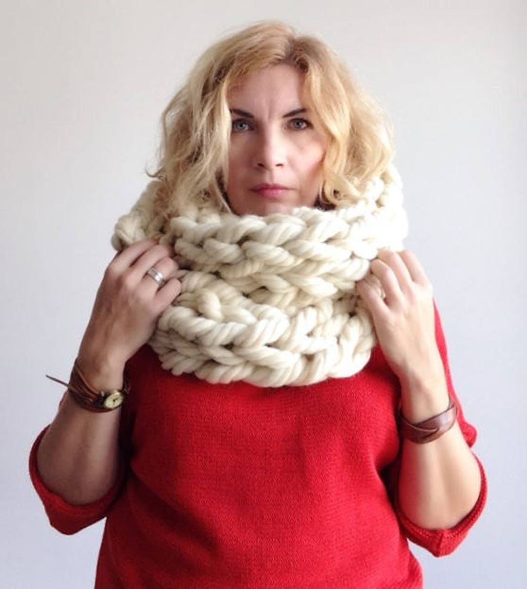 Chunky Cowl Super Chunky Infinity Scarf Super Bulky Scarf Chunky Merino ...