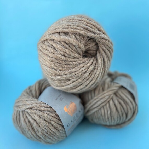 10 yards Hand Felted Merino Art Yarn, Extra Chunky Brown