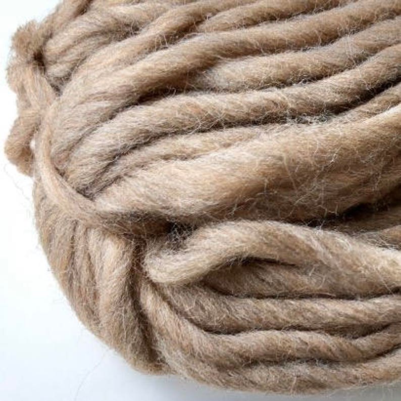 Light brown thick wool yarn Chunky knit yarn weight 6 Super Etsy