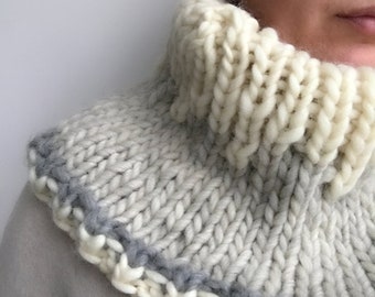 Merino Wolle Rollkragen Schal Strick dickie Kragen für Damen