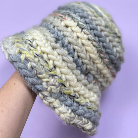 Striped Crochet Bucket Hat Upcycled Wool Hat Handmade  display picture 1