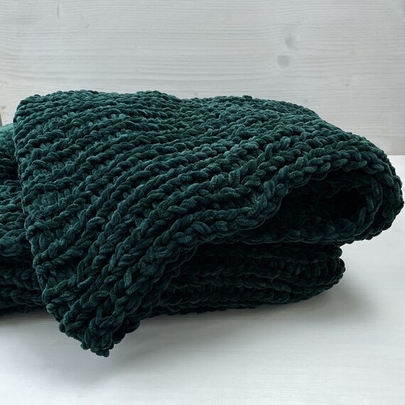 Coperta in ciniglia Coperta lavorata a maglia grossa fatta