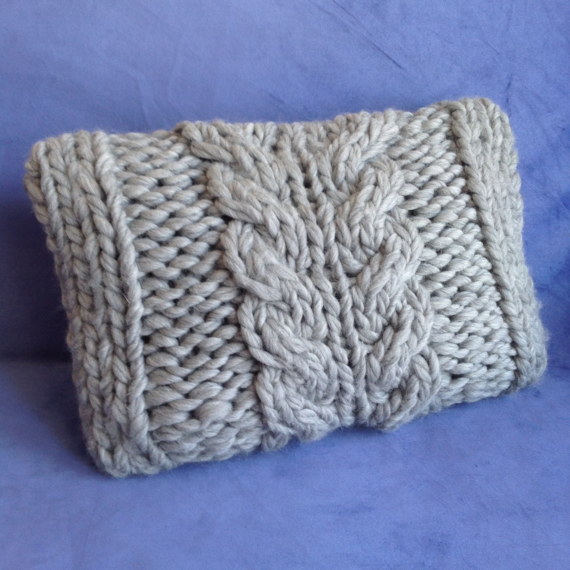 Cable Knit Pillow Pattern Chunky Knitting Pattern Wool Cushion Etsy