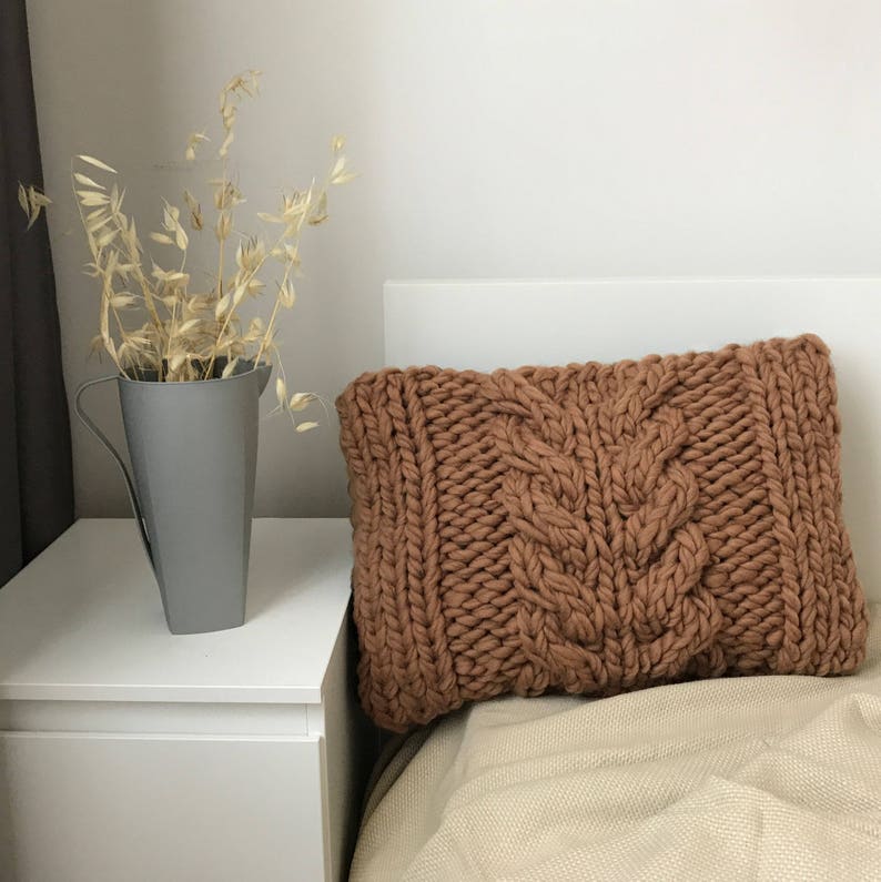 Giant Wool Cushion Case Giant Yarn Pillow Case Extreme Knit Etsy