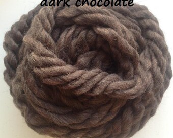 Dark brown jumbo yarn Super bulky yarn for arm knitting Giant chunky merino wool
