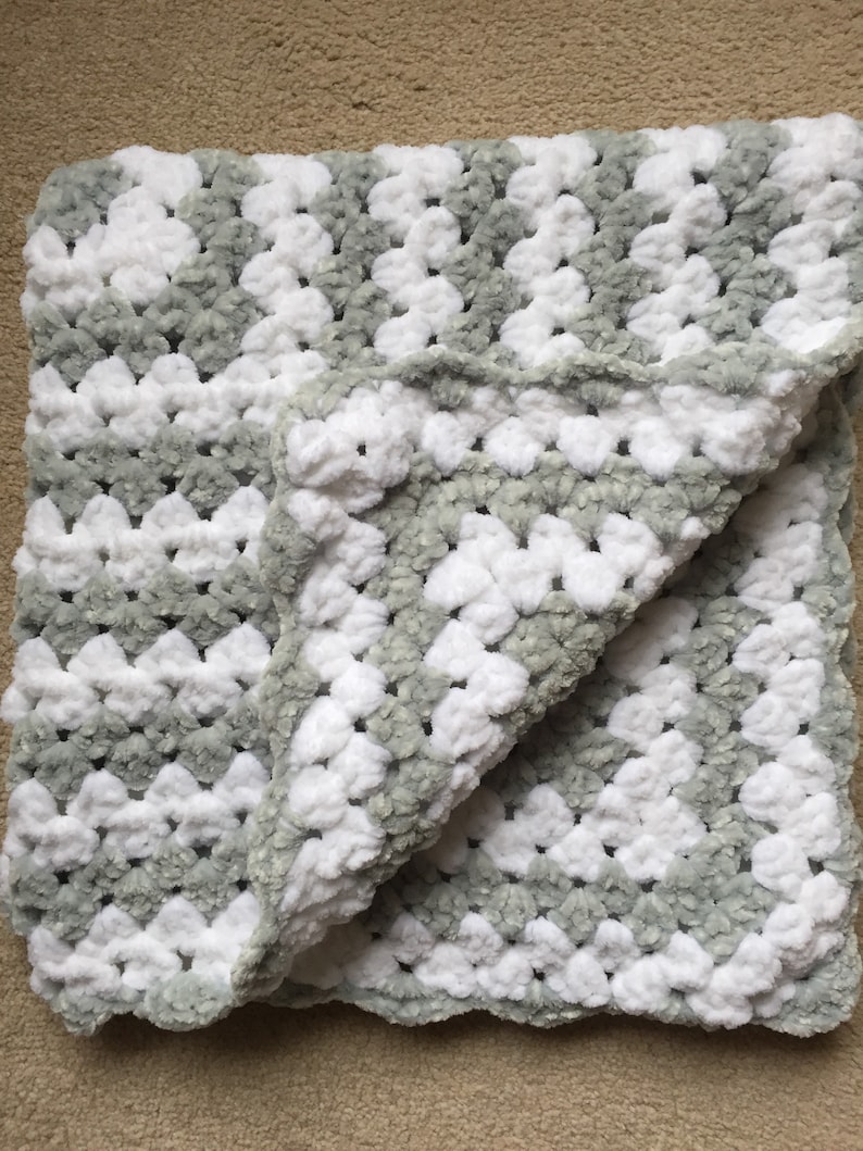 Crochet Baby Blanket Chunky Chenille Knitted Blanket New Etsy