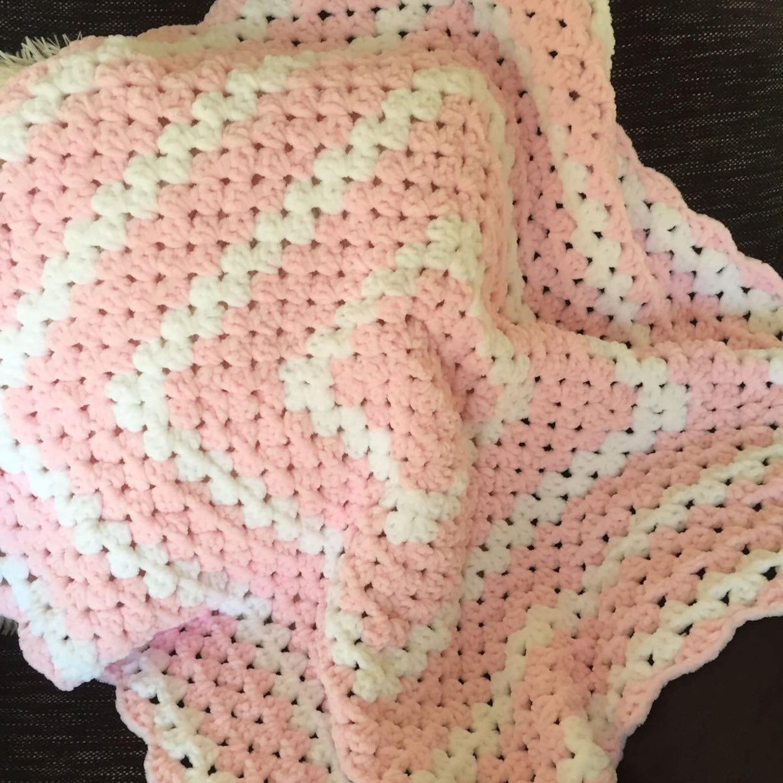 Crochet Baby Blanket Chunky Chenille Knitted Blanket New Baby Gift