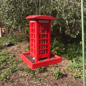 Bird Feeder, Wooden, British Phone Booth