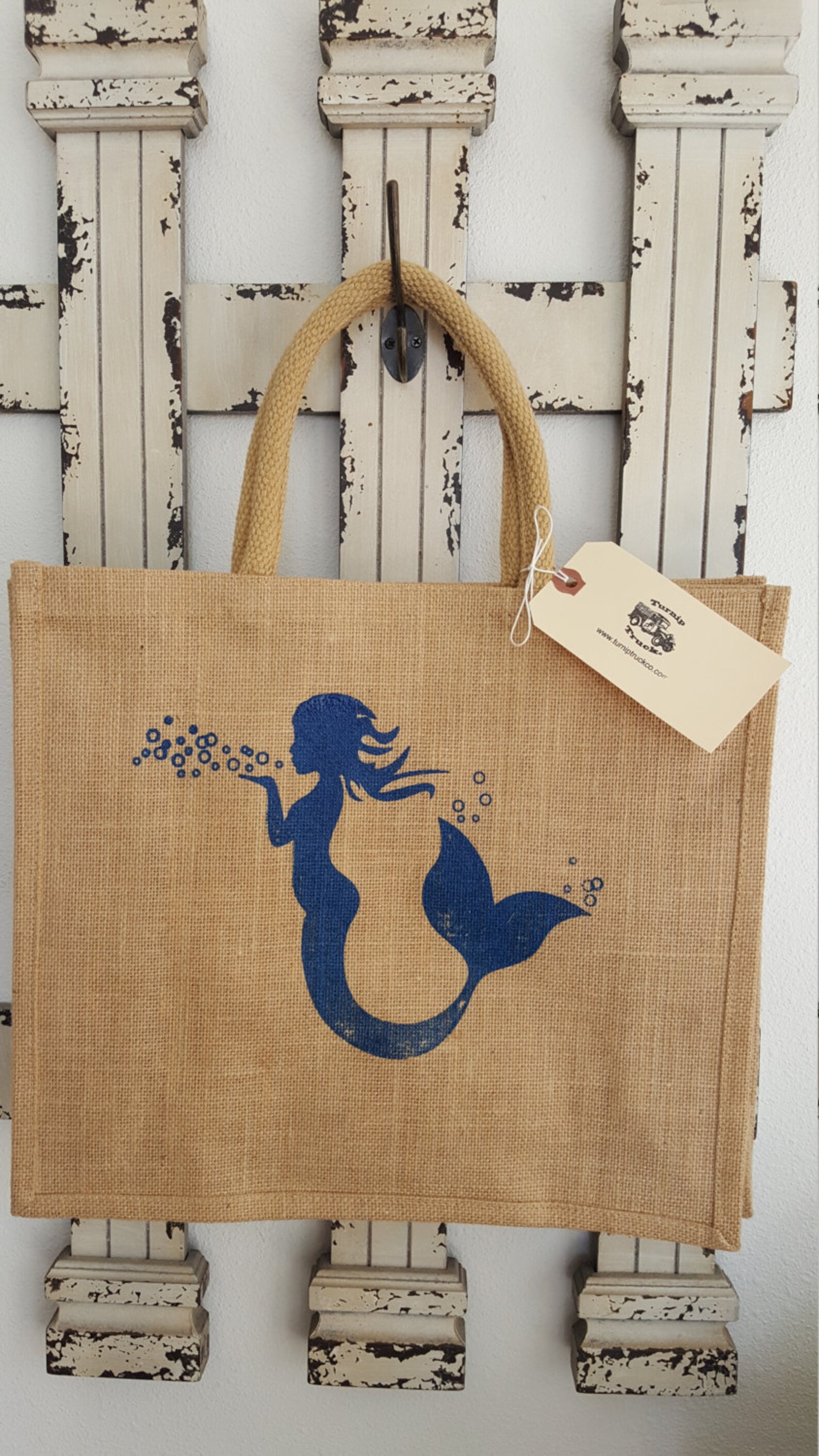 Navy Blue Mermaid Market Bag Etsy