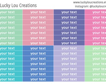 56 CUSTOM Text Color Font Daily Header Stickers for use with ERIN CONDREN Life Planner