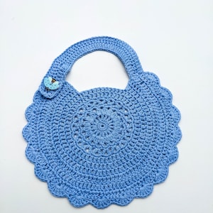 Crochet Baby Bib in Blue - Baby gift