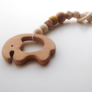 Wooden ElephantToy with Rings
