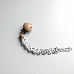 Crochet Pacifier Clip - Cotton Crochet Pacifier Holder - Choose Color
