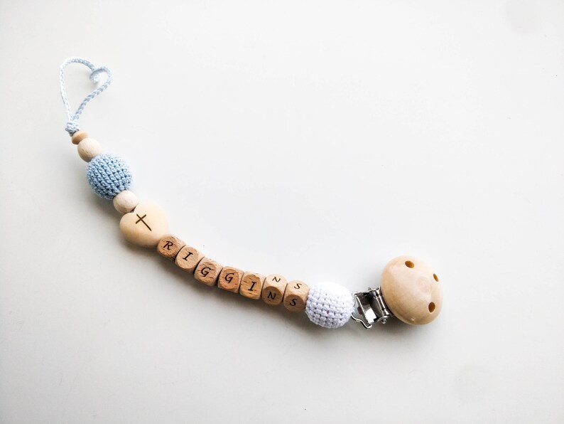 Regalo personalizado de bautizo de bebé Regalo único de bautismo de bebé Recuerdo del bebé Elija la forma Pacifier holder