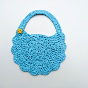 Crochet Baby Bib in Blue - Baby gift