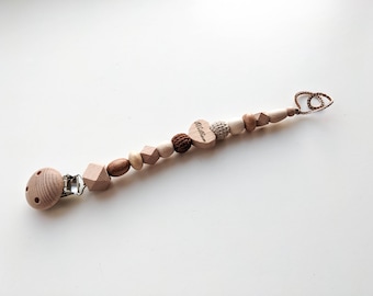 Personalised Different Shapes Beads Crochet Pacifier Holder - Choose Letter and Crochet Beads Colours
