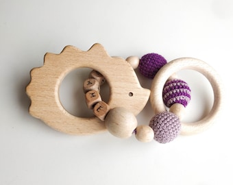 Personalized Wooden Toy Hedgehog