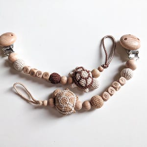 Pacifier Clip With Crochet Turtle -  Baby Pacifier Chain Rattle Ring-Personalized Dummy Clip-New Birth Gift