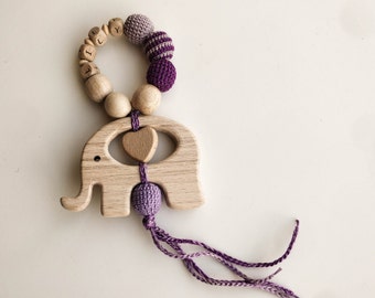 Personalised Wooden Baby Elephant Toy